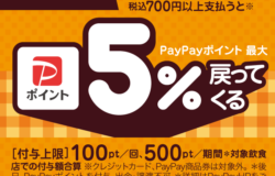 【ランチ限定】PayPayでお支払いすると最大5%ポイントが戻ってくるキャンペーン